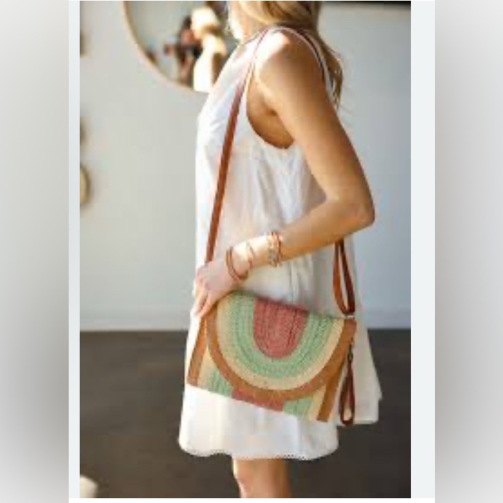 Ayla multicolored cross body and clutch NWT